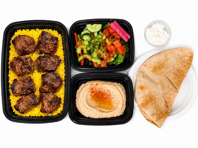 Steak Kebab Plate.