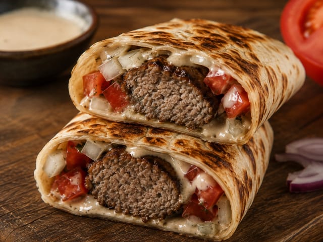 Beef Kofta Pita Wrap.